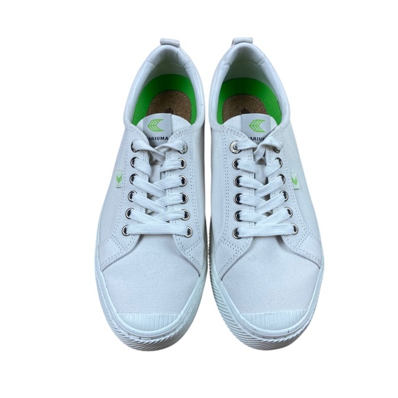 Cariuma Shoes Sneakers Lace Up Low Top White Canvas Men's 10 Women’s  11.5 - Picture 2 of 8